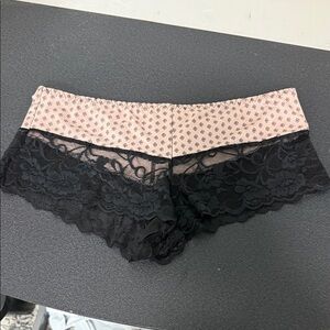 Chic Women's Pink and Black Lace Panties